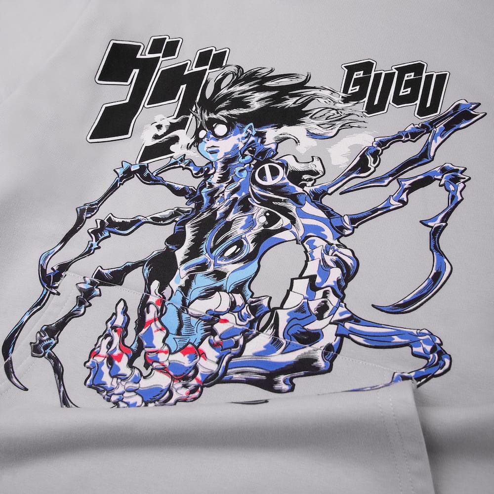 GUGU hoodie "GUGU ANIME" gray