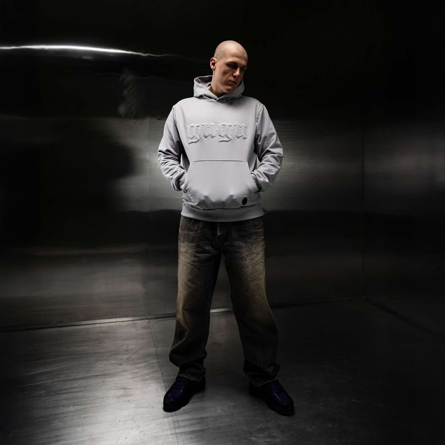 GUGU hoodie "GUGU" LOGO gray