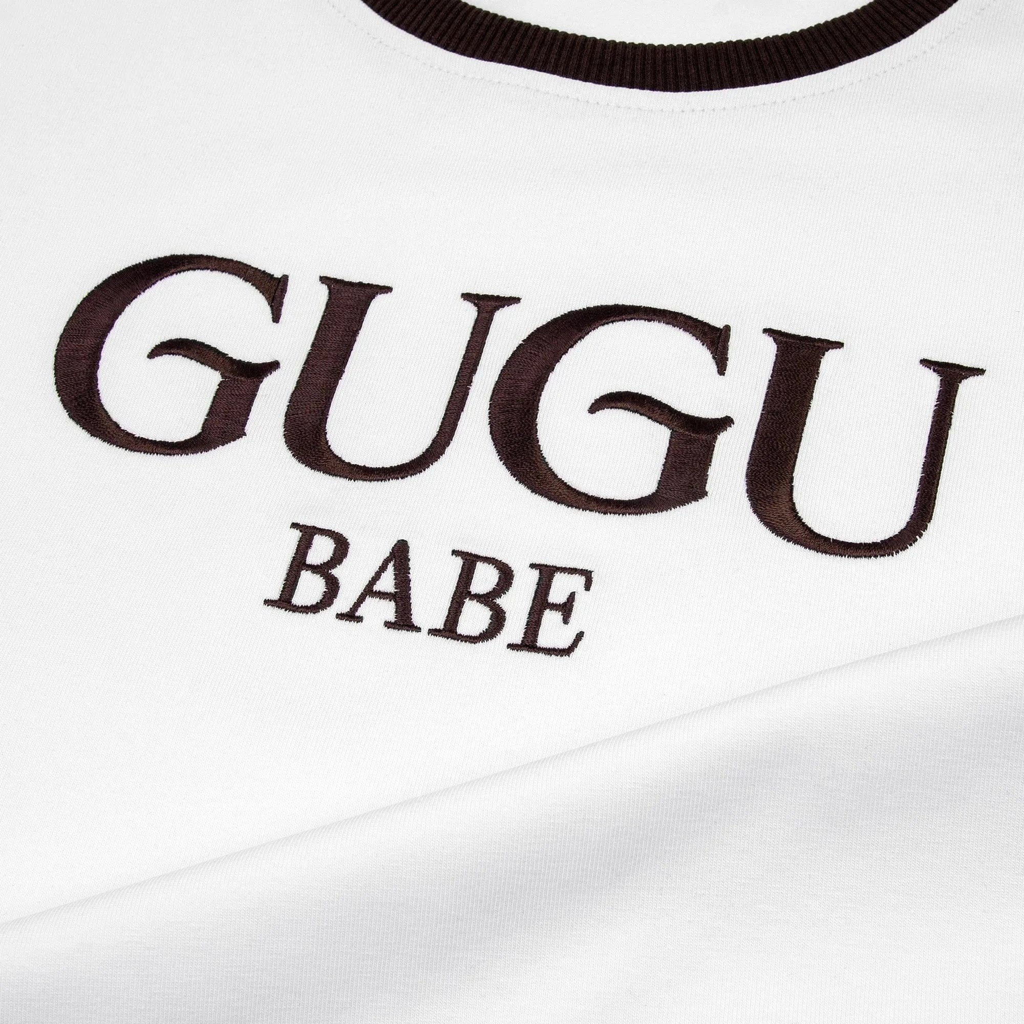GUGU t-shirt "GUGU BABE" white&brown