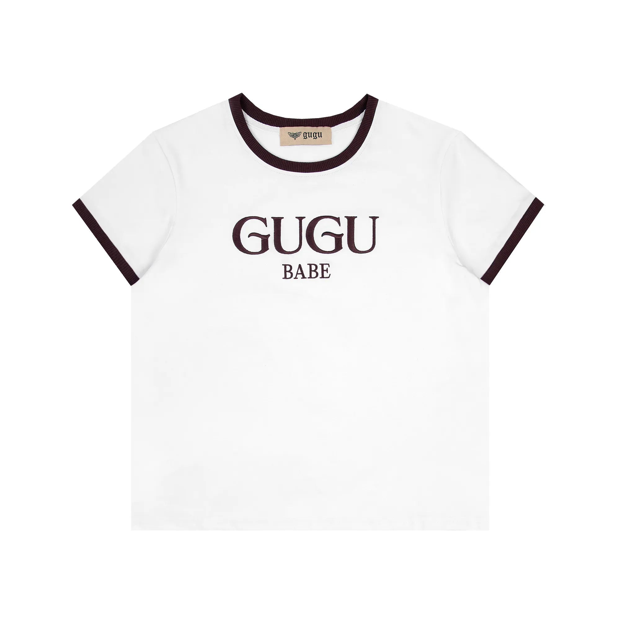GUGU t-shirt "GUGU BABE" white&brown