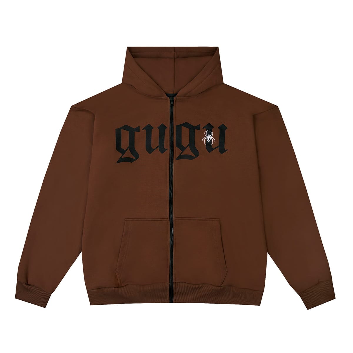 GUGU zip hoodie "GUGU" brown