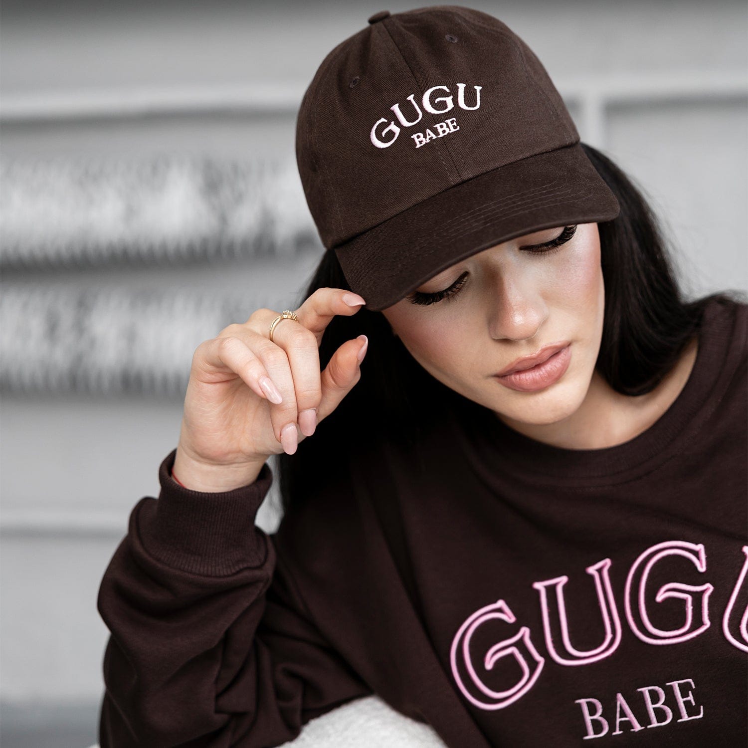 GUGU czapka z daszkiem "GUGU BABE" brown