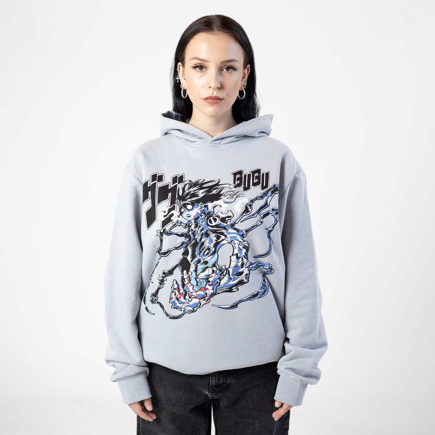 GUGU hoodie "GUGU ANIME" gray