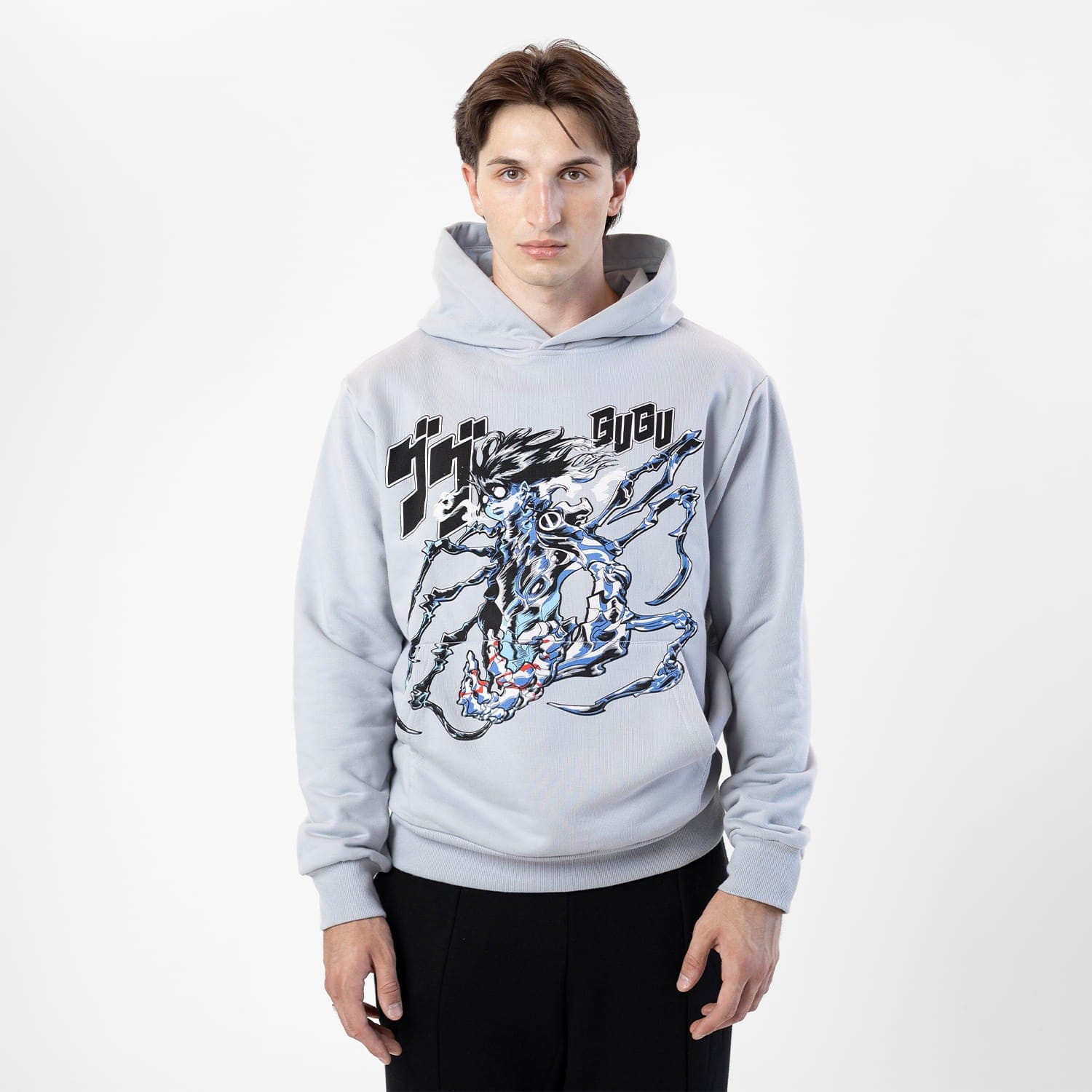 GUGU hoodie "GUGU ANIME" gray