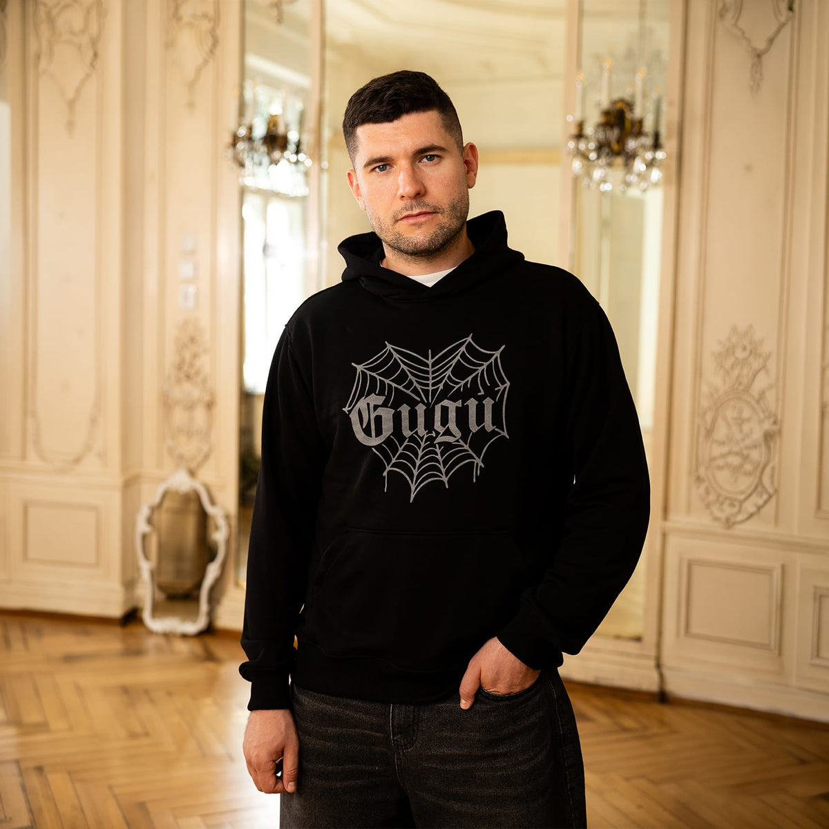 GUGU hoodie "GUGU HEARTWEB" black